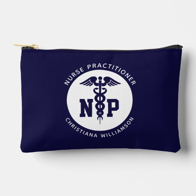 Custom NP Nurse Practitioner Graduation Caduceus Accessory Pouch (Front)