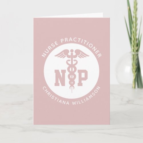 Custom NP Nurse Practitioner Graduation Caduceus Card