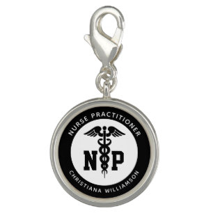 Custom NP Nurse Practitioner Graduation Caduceus Charm