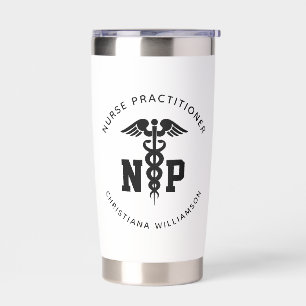 Custom NP Nurse Practitioner Graduation Caduceus Insulated Tumbler