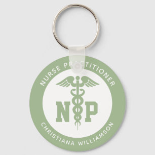 Custom NP Nurse Practitioner Graduation Caduceus Keychain