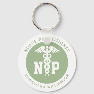 Custom NP Nurse Practitioner Graduation Caduceus Keychain