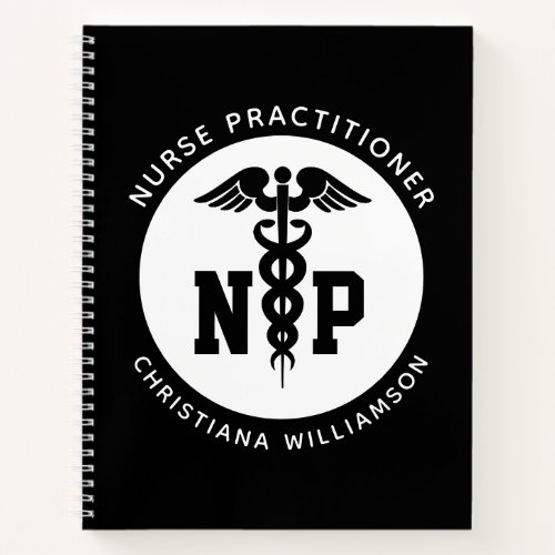 Custom NP Nurse Practitioner Graduation Caduceus Notebook