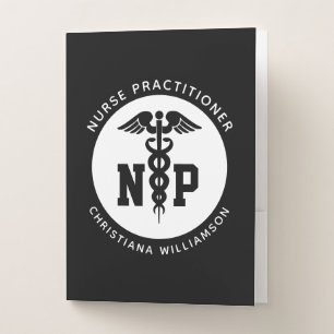 Custom NP Nurse Practitioner Graduation Caduceus Pocket Folder