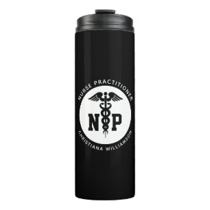 Custom NP Nurse Practitioner Graduation Caduceus Thermal Tumbler