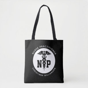 Custom NP Nurse Practitioner Graduation Caduceus Tote Bag
