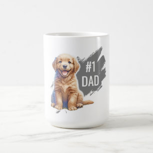 Custom  Number 1 Dad Puppy Dog Coffee Mug