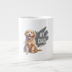 Custom Number 1 Dad Puppy Dog Giant Coffee Mug