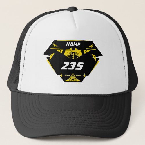 Custom Number and Name Motocross Plate Trucker Hat
