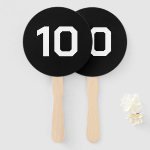 Custom Number Black white Event Game Score Hand Fan
