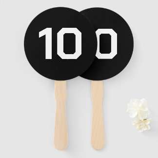 Custom Number | Black white Event Game Score  Hand Fan