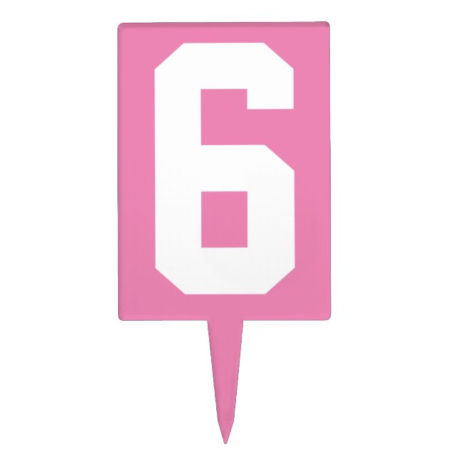 Custom number cake topper for girl's 6th Birthday (Front)