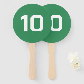 Custom Number | Emerald Green Event Game Score  Hand Fan