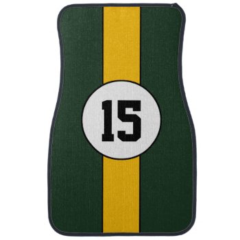 Custom Number Forest Green And Gold Car Mats by inkbrook at Zazzle
