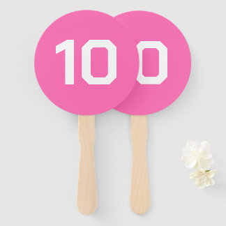 Custom Number | Hot Pink Event Game Score  Hand Fan
