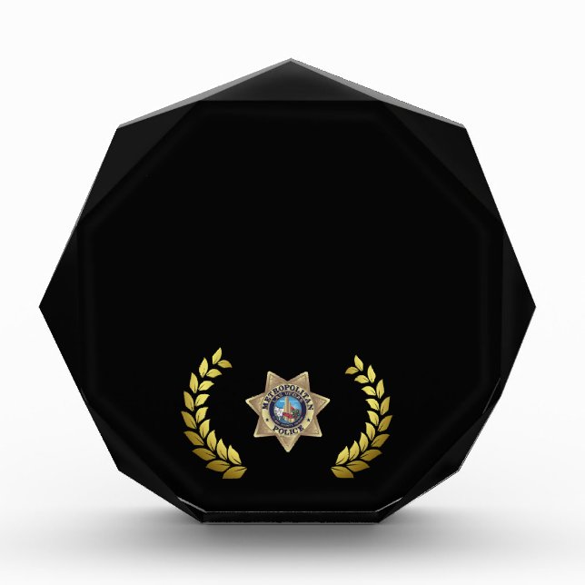 Custom Number Las Vegas PD Badge Acrylic Award (Front)
