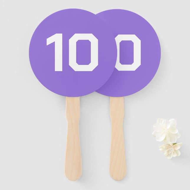Custom Number | Light Purple Event Game Score  Hand Fan (Front and Back)