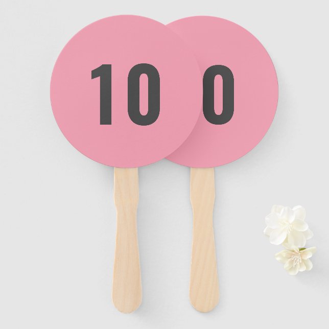 Custom Number | Modern Pink Game Score Event Hand Fan (Front and Back)