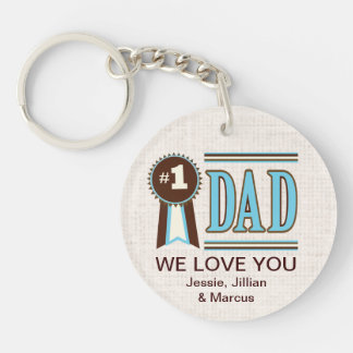 Custom Number One Dad's Father's Day Keychain