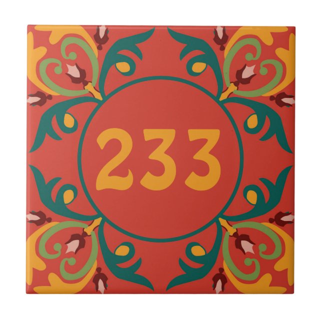 🧡💚💛 Custom number Oriental tiles, Azulejos  Ceramic Tile (Front)