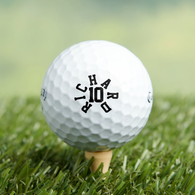 Custom Number, Personalized Name Print Golf Balls (Insitu Tee)
