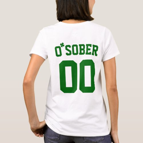 Custom Number So Sober Clover St Patricks Day T_Shirt