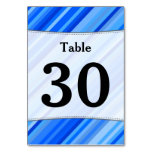 [ Thumbnail: Custom Number; Stripes of Blue Pattern Table Card ]