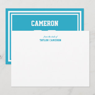 Custom Number Stripes Sporty Team Colors Note Card