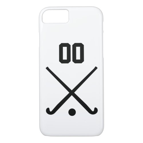 Custom Number Team Field Hockey iPhone 87 Case