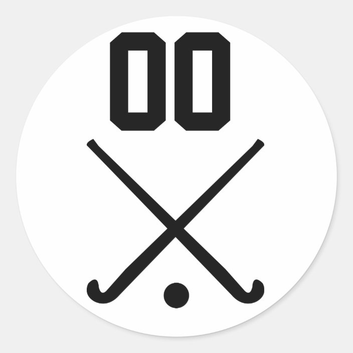 Custom Number Team Field Hockey Classic Round Sticker