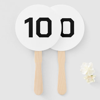 Custom Number | white Black Event Game Score  Hand Fan