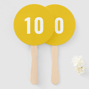 Custom Number Yellow Event Game Score Hand Fan