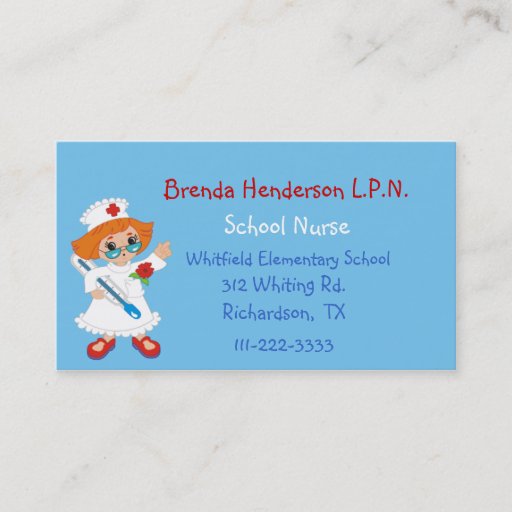 Customizable Custom Nurse Business Card