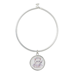 Custom Nurse Cat Skilled Enough Bangle Bracelet