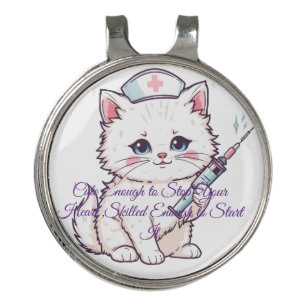 Custom Nurse Cat Skilled Enough Golf Hat Clip
