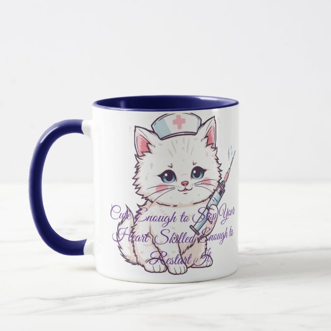 Custom Nurse Cat Skilled Enough Mug (Left)