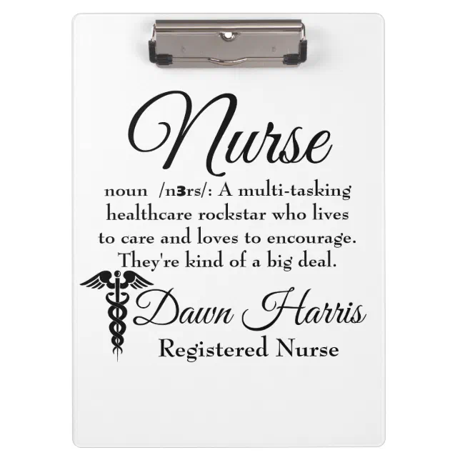 Custom Nurse Clipboard Zazzle
