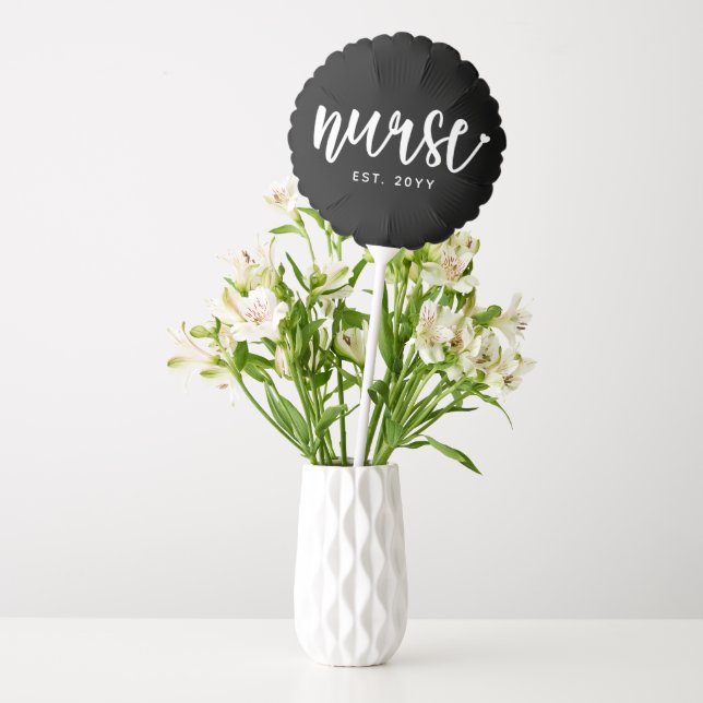 Custom Nurse Est Typography Nurse RN graduation Balloon (Vase)