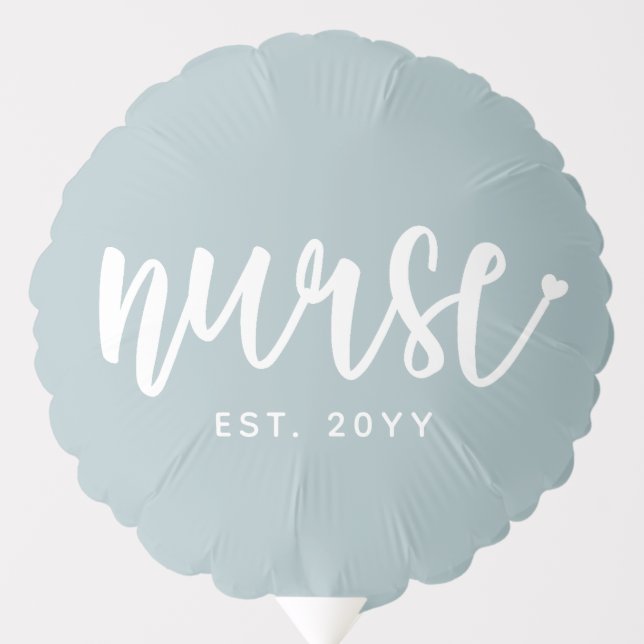 Custom Nurse Est Typography Nurse RN graduation Balloon (Front)
