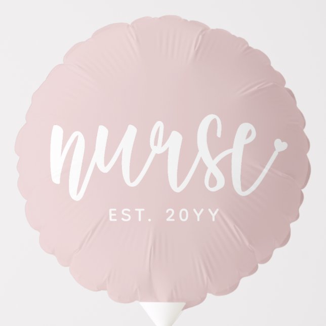 Custom Nurse Est Typography Nurse RN graduation Balloon (Front)