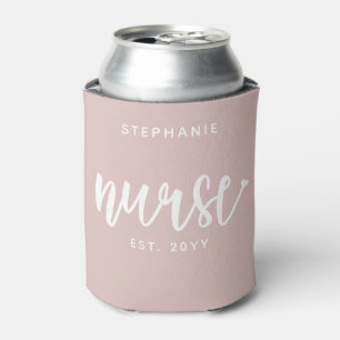 Custom Nurse Est Typography Nurse RN graduation Can Cooler