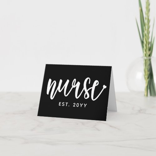 Custom Nurse Est Typography Nurse RN graduation Card