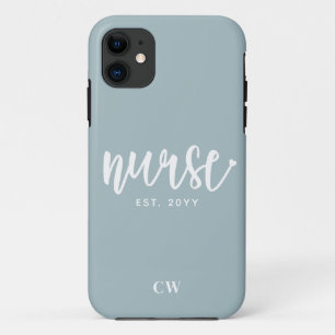 Custom Nurse Est Typography Nurse RN graduation iPhone 11 Case