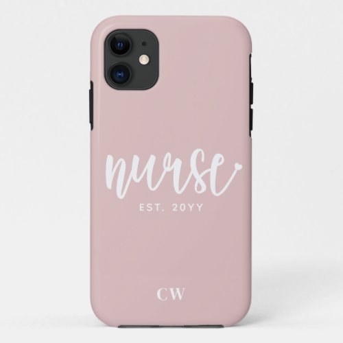 Custom Nurse Est Typography Nurse RN graduation iPhone 11 Case