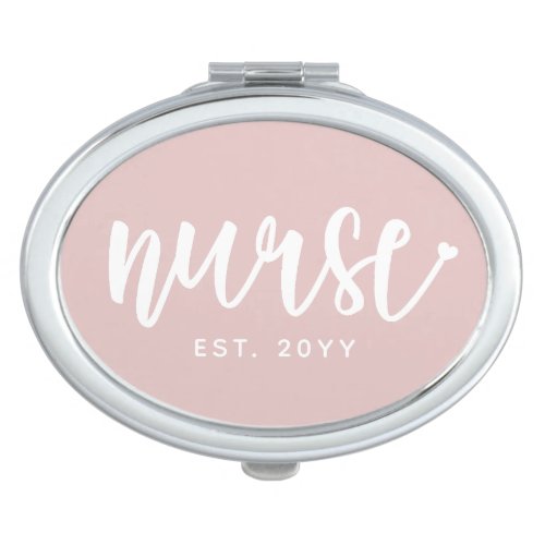 Custom Nurse Est Typography Nurse RN graduation Compact Mirror