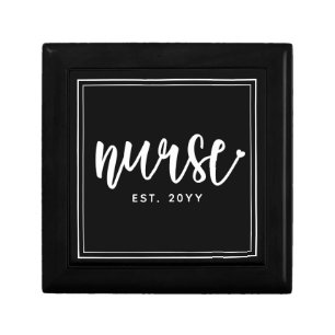 Custom Nurse Est Typography Nurse RN graduation Gift Box