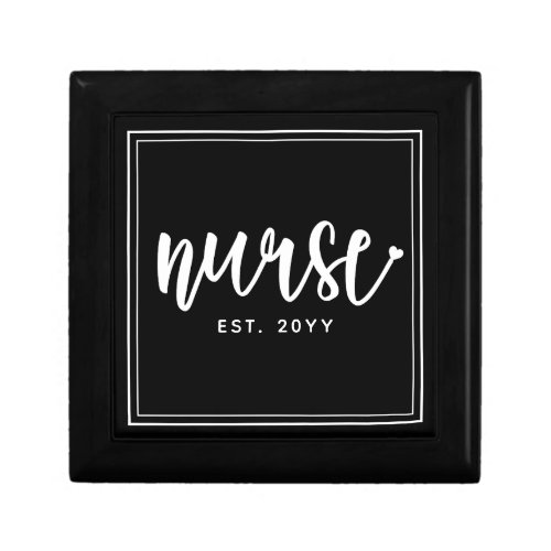 Custom Nurse Est Typography Nurse RN graduation Gift Box