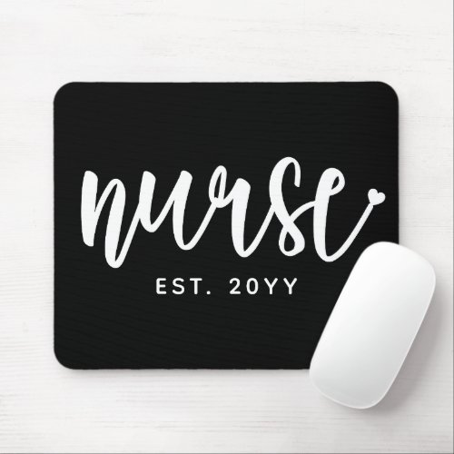 Custom Nurse Est Typography Nurse RN graduation Mouse Pad