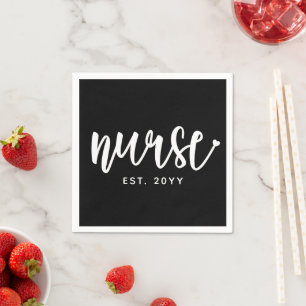 Custom Nurse Est Typography Nurse RN graduation Napkins