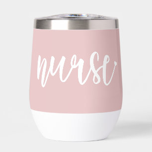 Custom Nurse Est Typography Nurse RN graduation Thermal Wine Tumbler